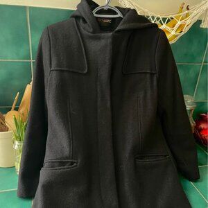 Classic Black Hooded Coat – Vintage Pariscope
